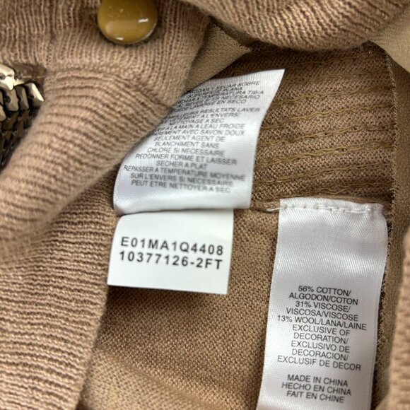 Jones New York cardigan sweater size M sequined button v neck Tan Color NWT - Picture 6 of 9